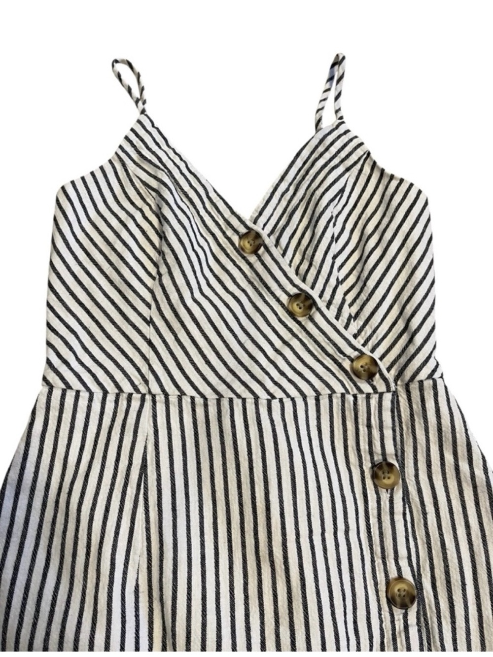 Abercrombie & Fitch Black & White Striped Spaghetti Strap Dress Size Small - Picture 2 of 5